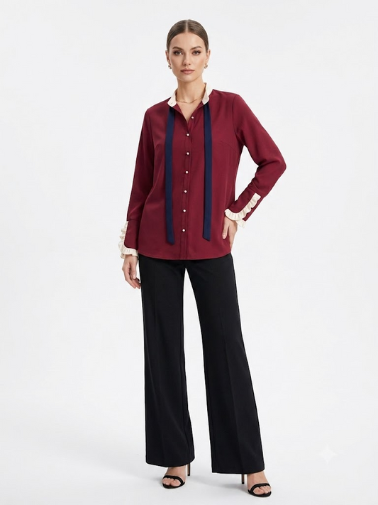 Garcia Burgundy Blouse
