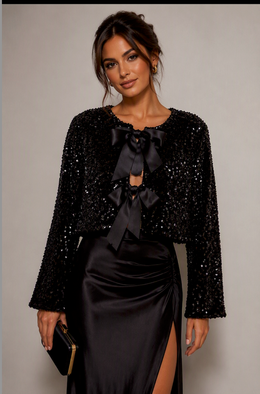 Sequin Black Cardigan